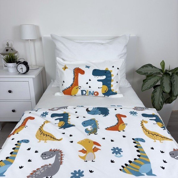 Iš medvilnės vaikiška patalynė vaikiškai lovai 100x135 cm Dino World – Jerry Fabrics-image-1