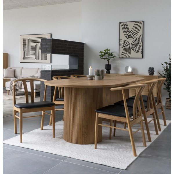 Iš dirbtinės odos valgomojo kėdė juodos spalvos/natūralios spalvos Artenara – House Nordic-image-1