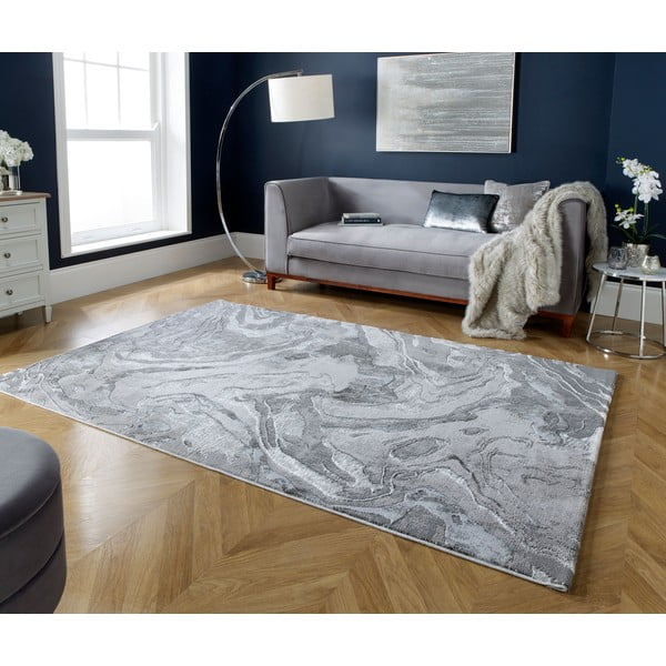 Kilimas pilkos spalvos/sidabrinės spalvos 300x400 cm Marbled – Flair Rugs-image-1
