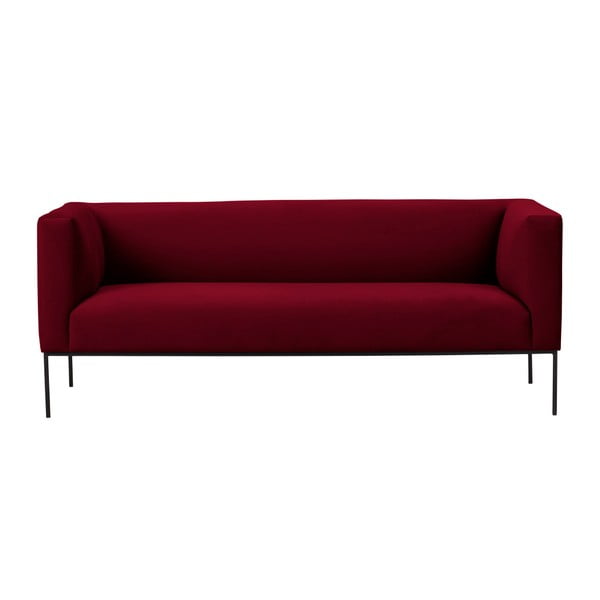 Raudona aksominė sofa Windsor & Co Sofas Neptune, 195 cm
