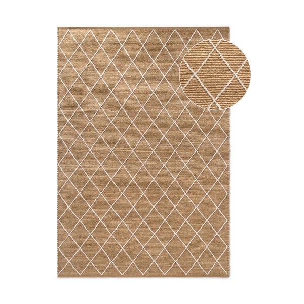 Rankų darbo iš džiuto kilimas natūralios spalvos 80x150 cm Kunu – Hanse Home