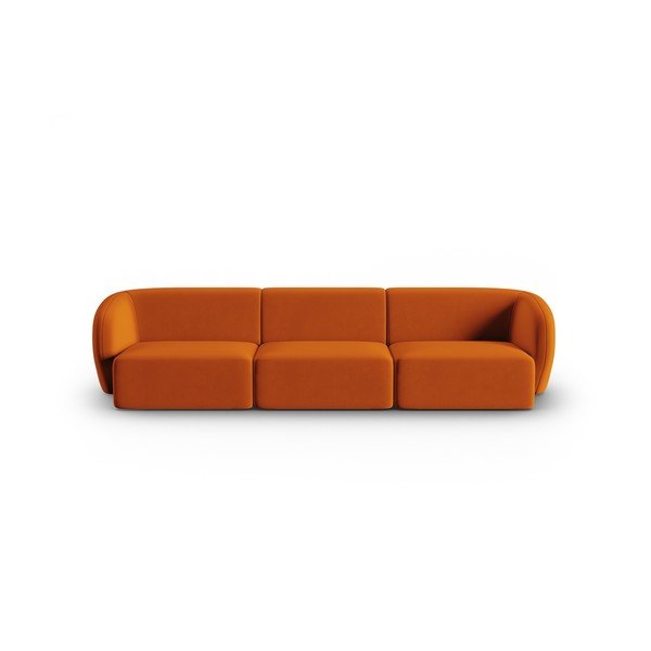 Terakotos spalvos iš velveto sofa 266 cm Paolo – Milo Casa