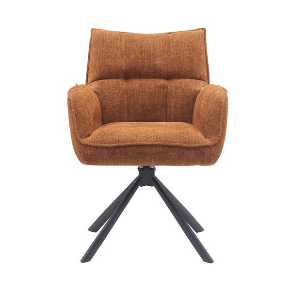 Oranžinės spalvos iš audinio valgomojo kėdžių komplektas 2 vnt. Marilla – Unique Furniture-image-1