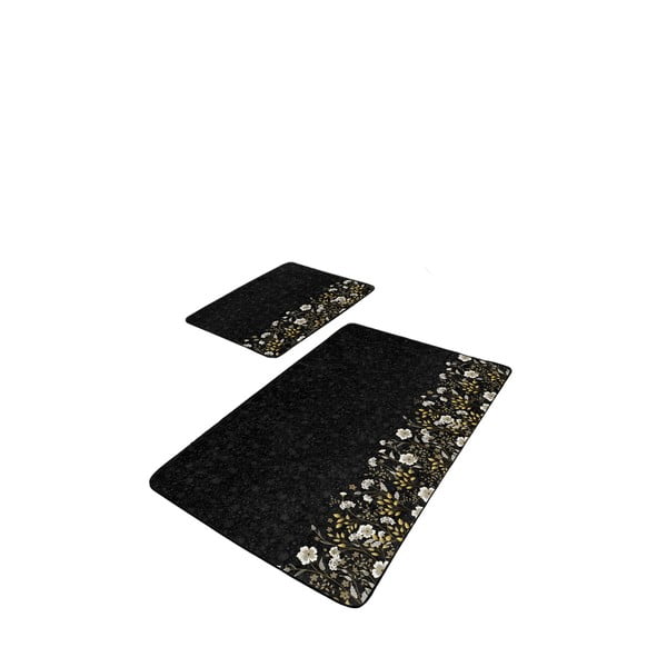 Vonios kilimėliai juodos spalvos 2 vnt. 60x100 cm – Mila Home