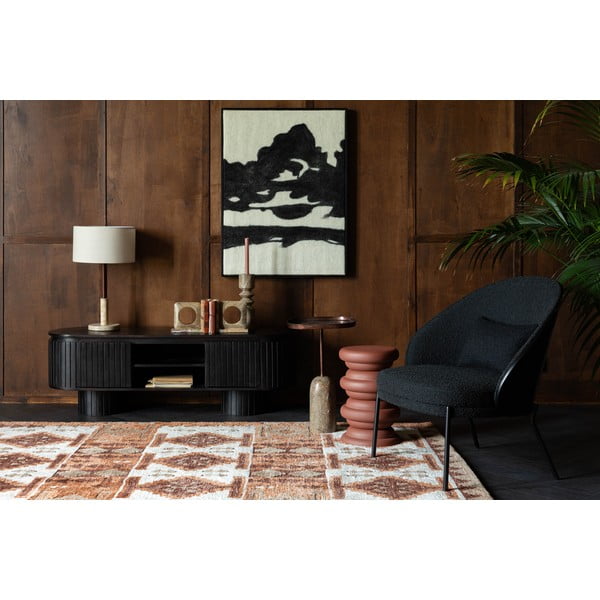 Tamsiai rudos spalvos iš mango masyvo TV spintelė 140x45x40 cm Kenji – Dutchbone-image-2