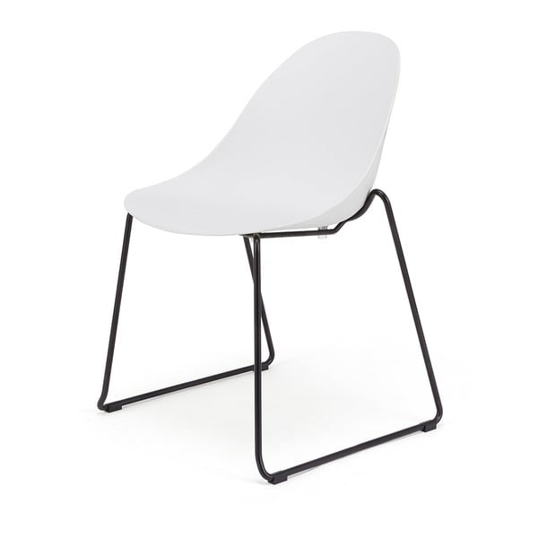 2 baltų valgomojo kėdžių su juodomis kojomis rinkinys Bonami Essentials Viva