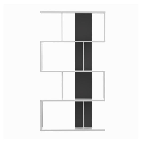 Knygų spinta  baltos spalvos/juodos spalvos 89x165 cm Sigma – TemaHome