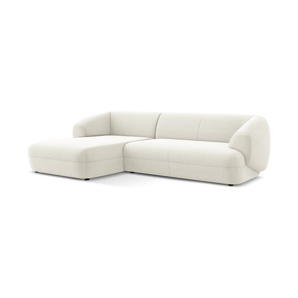 Baltos spalvos iš velveto kampinė sofa (su kairiuoju kampu) Moana – Makamii-image-2