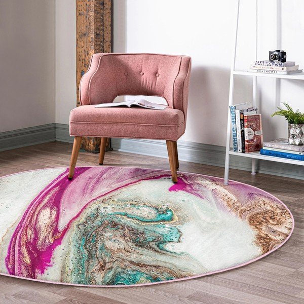 Skalbiamas/robotiniams dulkių siurbliams apvalios formos kilimas ø 100 cm Comfort – Mila Home-image-4