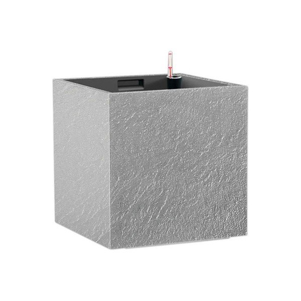 Iš perdirbto plastiko vazonas su savaiminio laistymo funkcija Cubico Stone – Flower Lover