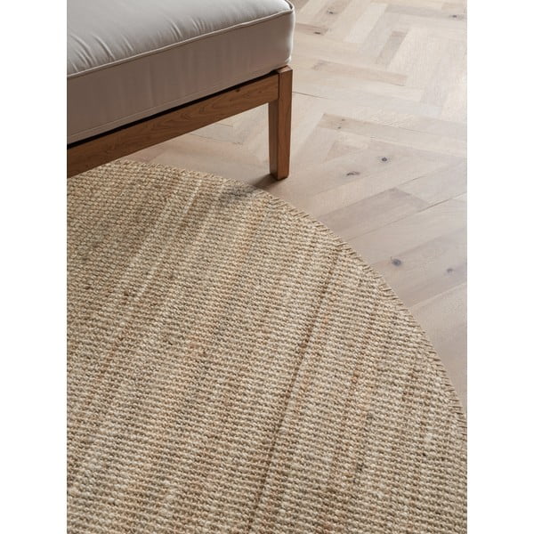 Taupe spalvos iš džiuto apvalios formos kilimas ø 160 cm Bouclé Jaipur – Hanse Home-image-2