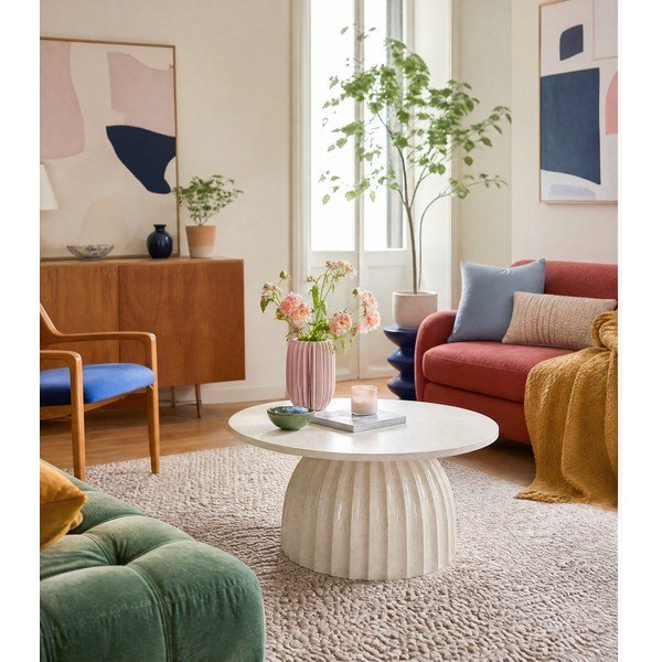 Iš metalo apvalios formos šoninis stalas ø 70 cm Veglia – Light & Living-image-3
