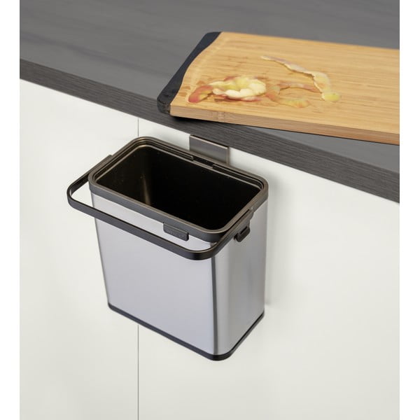 Matinės sidabrinės spalvos maisto atliekų šiukšliadėžė 3 l Colin – Wenko-image-2