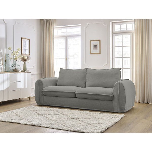 Tamsiai pilkos spalvos sofa miegojimui/sulankstoma 216 cm Archimede – Bobochic Paris-image-1