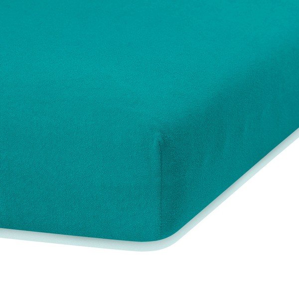 AmeliaHome Ruby Siesta turkio spalvos elastinga paklodė dvigulei lovai, 180/200 x 200 cm-image-2