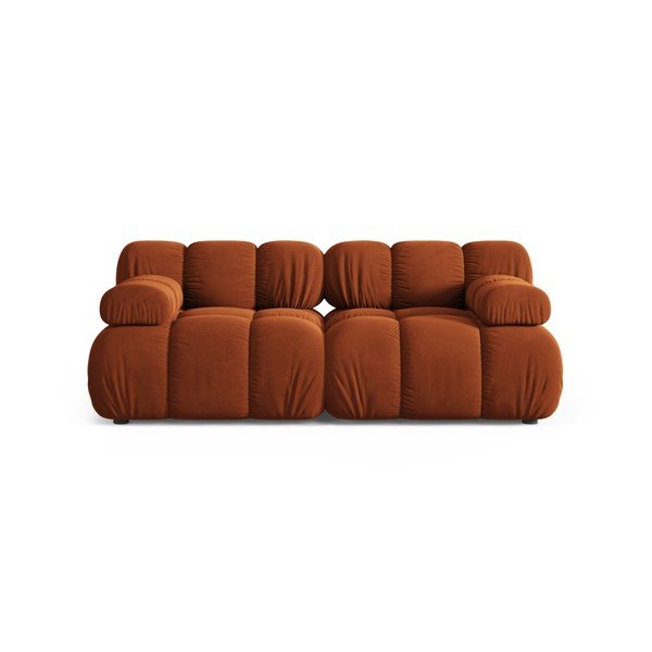 Terakotos spalvos sofa iš velveto 188 cm – Micadoni 