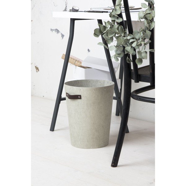 Kreminės spalvos šiukšliadėžė biurui Aries Canvas Paper Laminate – Bigso-image-1