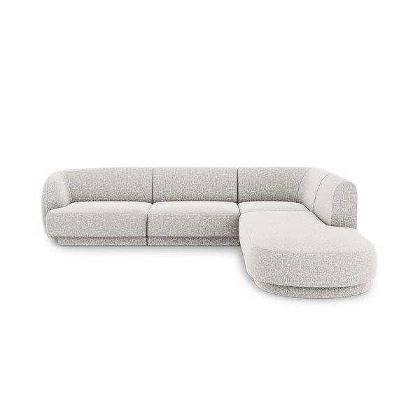 Šviesiai pilka kampinė sofa (dešinysis kampas) Miley - Micadoni Home