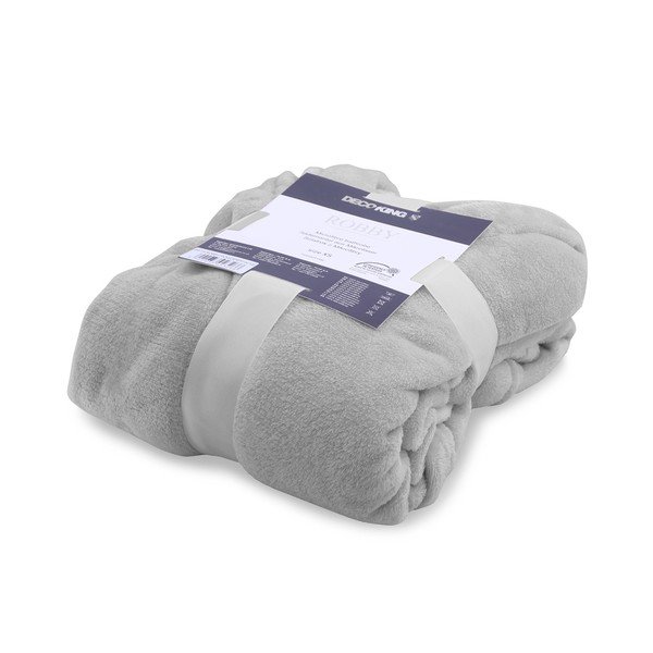 "DecoKing Robby" pilkas unisex chalatas iš mikropluošto, XS dydis-image-1