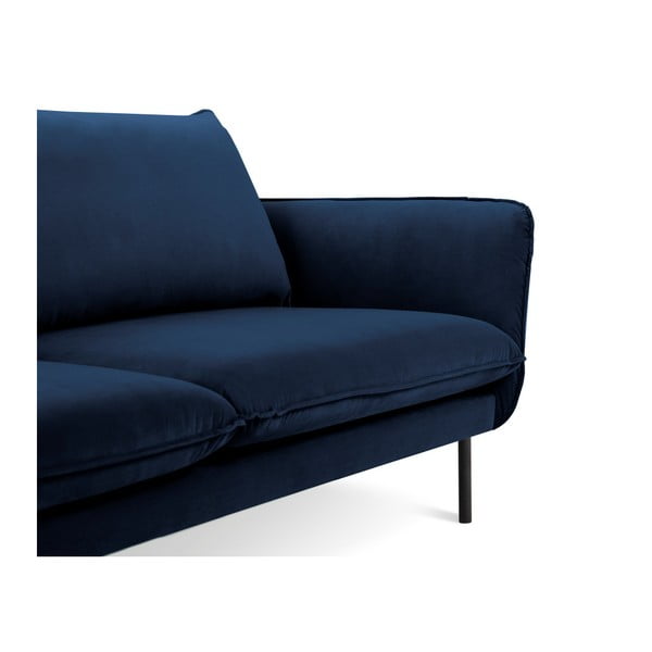 Mėlyna aksominė kampinė sofa Cosmopolitan Design Vienna, kairysis kampas-image-4