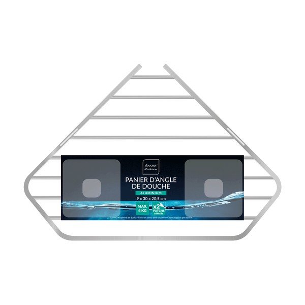 Su montavimu be gręžimo/kampinė blizgios sidabrinės spalvos iš aliuminio vonios lentyna Filaire Aluminium – douceur d'intérieur-image-2