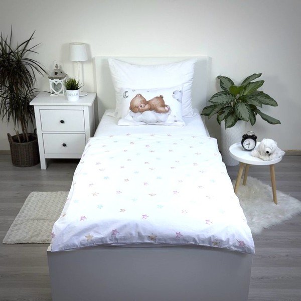 Iš medvilnės vaikiška patalynė vaikiškai lovai 100x135 cm Teddy "Moon" – Jerry Fabrics-image-3