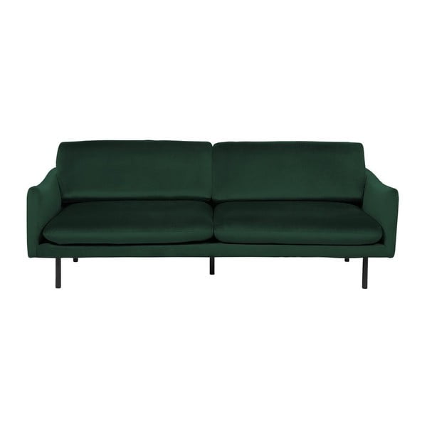 Smaragdo žalios spalvos trijų vietų sofa su aksomo išvaizda "Monobeli Aaron