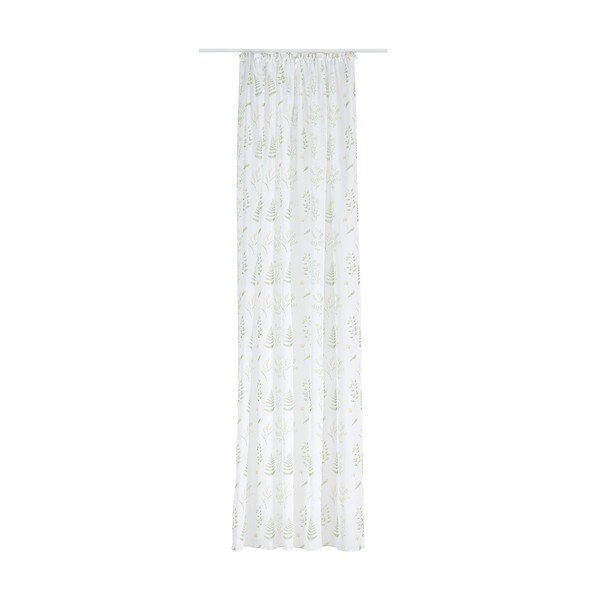 Permatoma užuolaida baltos spalvos/žalios spalvos 140x245 cm Caledonia – Mendola Fabrics