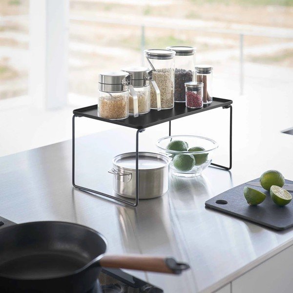 Juodos spalvos iš metalo papildoma virtuvės lentyna 41x19 cm Tower – YAMAZAKI-image-1