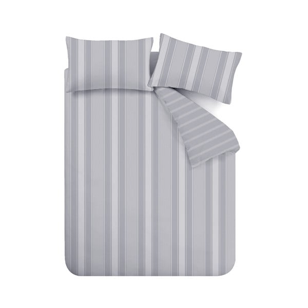 Iš flanelės viengulė patalynė pilkos spalvos 135x200 cm Ticking Stripe – Bianca-image-2