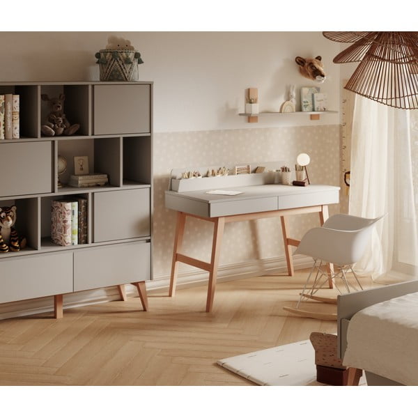 Vaikiškas rašomasis stalas su baltu stalviršiu 60x120 cm Swing – Pinio-image-1