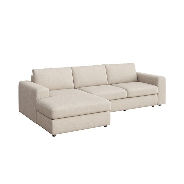 Smėlio spalvos iš velveto kampinė sofa (su kairiuoju kampu/su gultu) Baga – Rodier-image-2