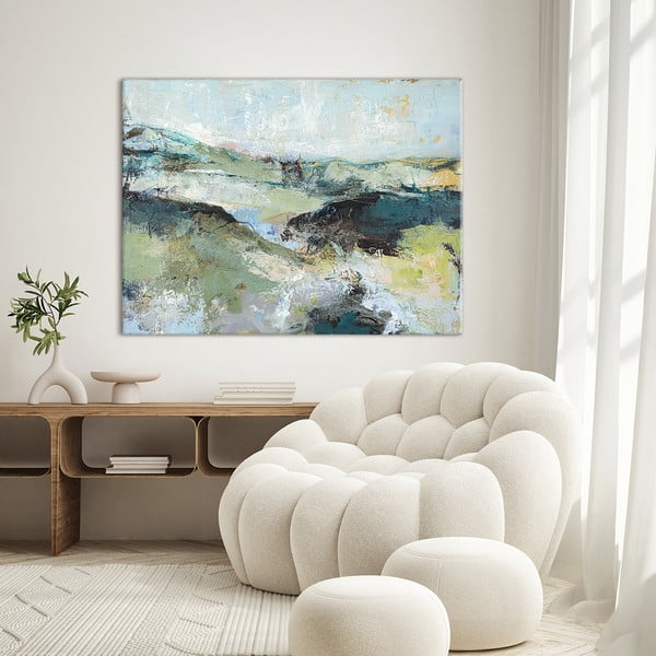 Paveikslas su rankomis dažytais elementais 118x90 cm Green Mountain   – Malerifabrikken-image-1