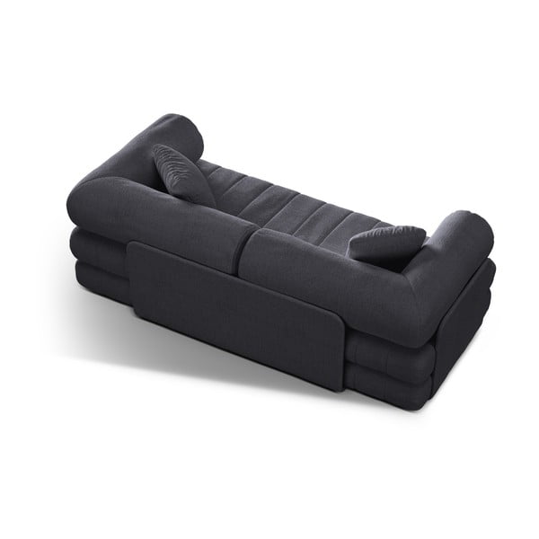 Tamsiai pilkos spalvos iš boucle sulankstoma sofa 206 cm Kemi – Cosmopolitan Design-image-3