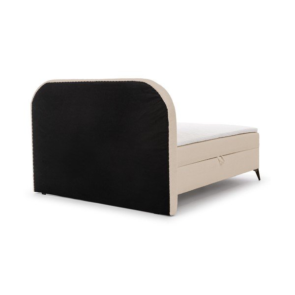 Smėlio spalvos spyruoklinė lova su sandėliavimo vieta 180x200 cm Ornes – Ropez-image-4