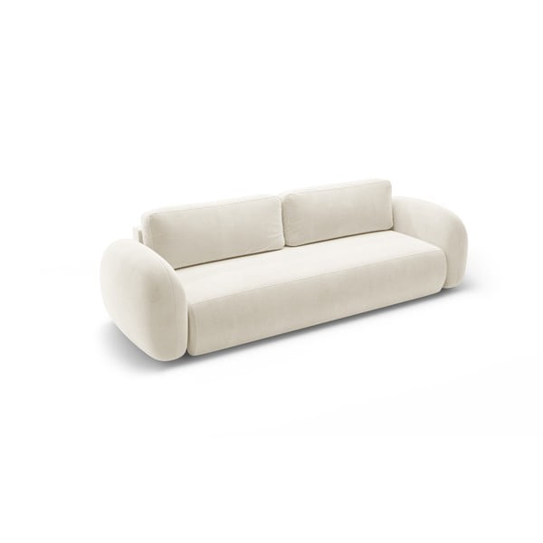 Kreminės spalvos iš velveto sulankstoma/su sandėliavimo vieta sofa 262 cm Tonale – Cosmopolitan Design-image-2