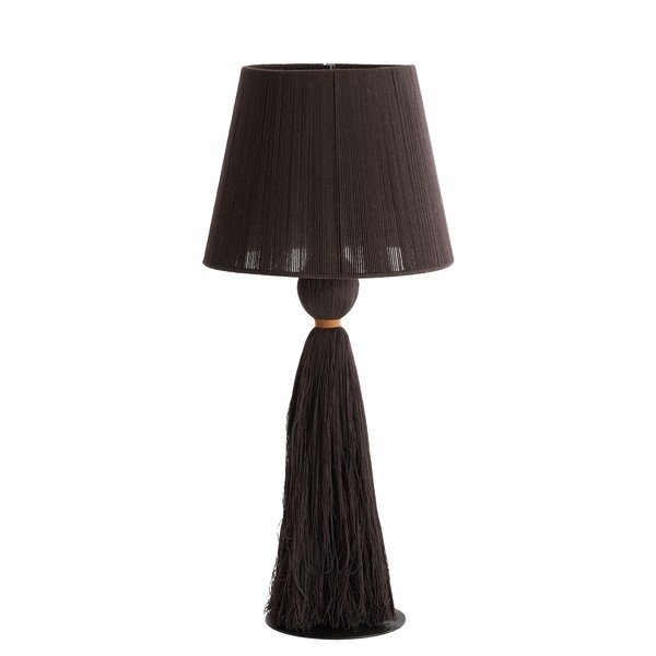 Tamsiai rudos spalvos stalinis šviestuvas (aukštis 58 cm) su tekstiliniu gaubtu Espino – Light & Living