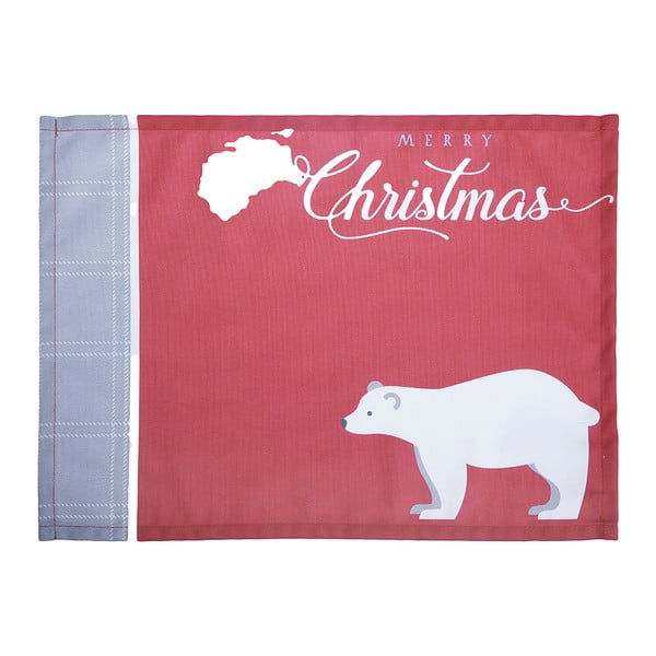 2 raudonos ir pilkos spalvos kalėdinių kilimėlių rinkinys Mike & Co. NEW YORK Medus, 33 x 45 cm