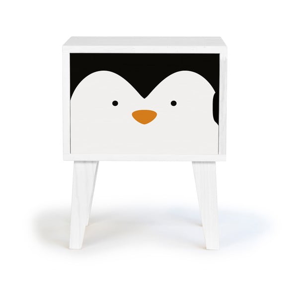 Vaikiškas medinis naktinis staliukas Little Nice Things Penguin