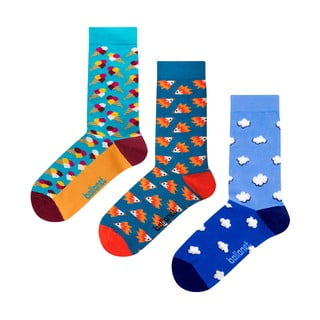 3 porų kojinių rinkinys Ballonet Socks, 36-40 dydžio, mėlynos spalvos, dovanų dėžutėje