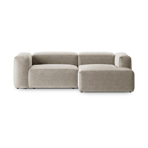 Smėlio spalvos kampinė sofa (su dešiniuoju kampu/su gultu) Bergamo – Cosmopolitan Design