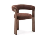 Rudos spalvos iš uosio masyvo valgomojo kėdė su porankiais Granite – Kave Home