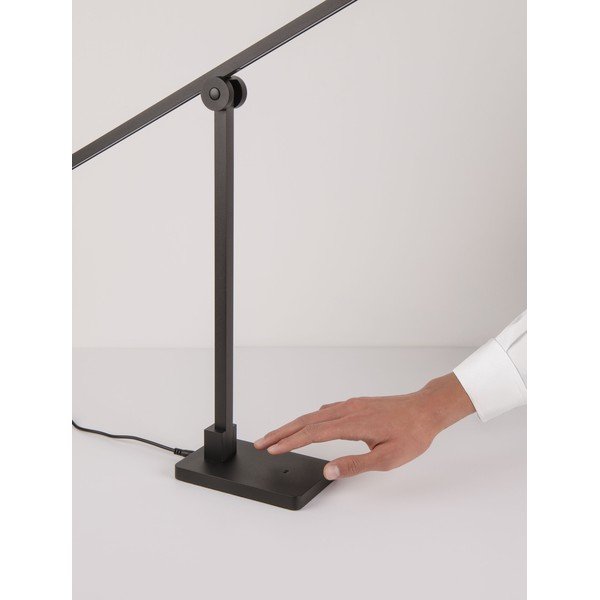 Matinės juodos spalvos iš metalo stalinis šviestuvas LED su sulankstoma konstrukcija/su pritemdymo funkcija (aukštis 47 cm) Tenso – Nova Luce-image-3