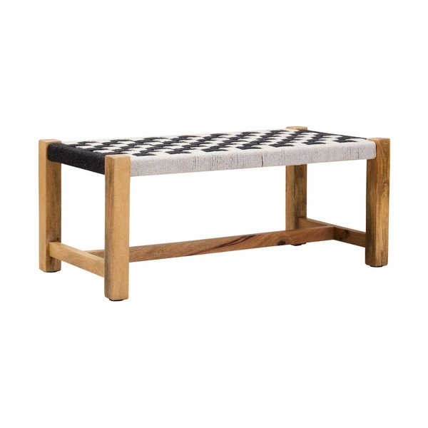 Juodos ir baltos spalvos medžio masyvo suolas Satna – Premier Housewares