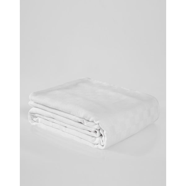 Lovatiesė baltos spalvos iš medvilnės dvigulei lovai 200x230 cm Plain – Mijolnir