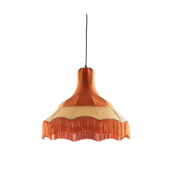 Kabantis šviestuvas oranžinės spalvos ø 50 cm su tekstiliniu gaubtu Mizia – Light & Living-image-2