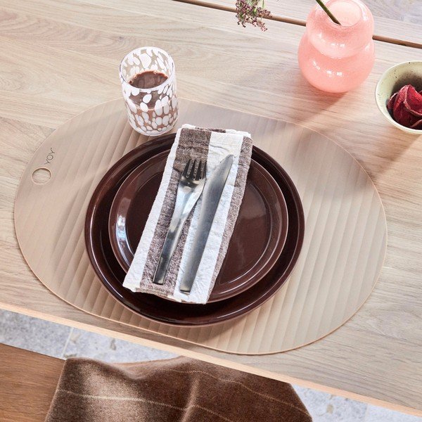 Terakotos spalvos iš terakotos lėkštės 2 vnt. ø 22 cm Yuka – OYOY Living Design-image-1