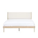 Ąžuolo masyvo lova su baltu galvūgaliu Gazzda Fawn, 180 x 200 cm
