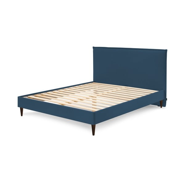 Mėlyna dvigulė lova Bobochic Paris Sary Dark, 160 x 200 cm