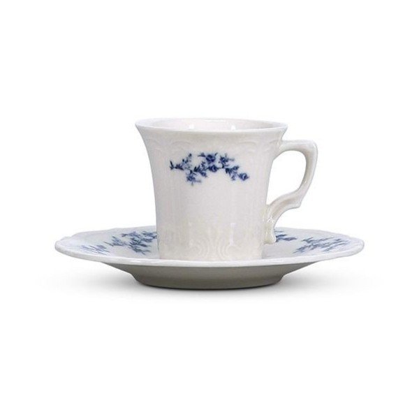 Baltos spalvos/mėlynos spalvos iš porceliano lėkštutė ø 12 cm Retro – BonBistro-image-3